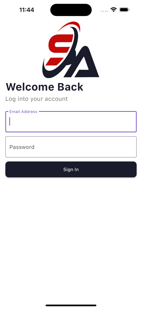 Situational Awareness Mobile - Login screen of Situational Awareness Mobile navigation app with email and password fields