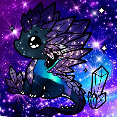 little cute crystal dragon