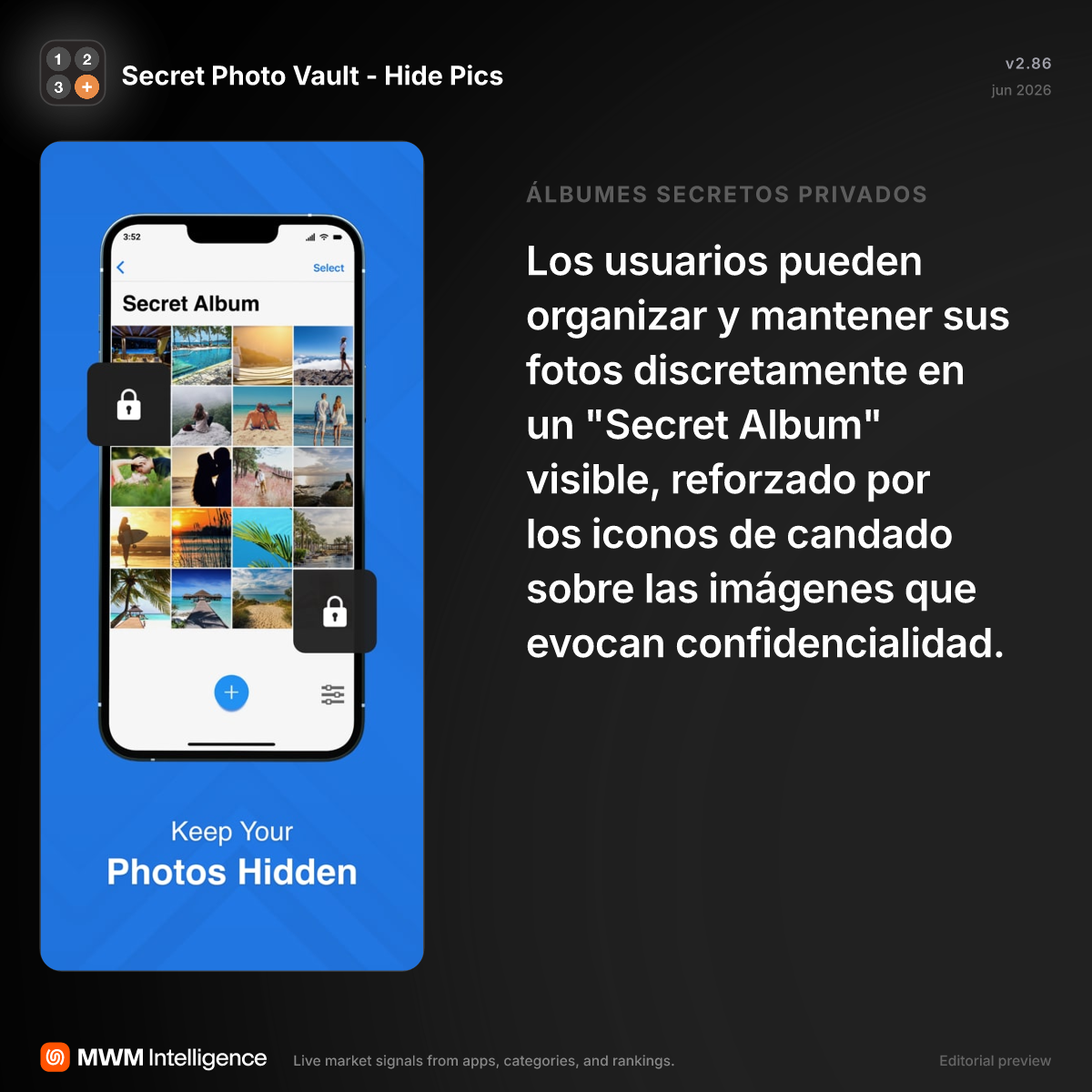 Ocultar Fotos Bóveda - SPV - App de Foto y vídeo | MWM
