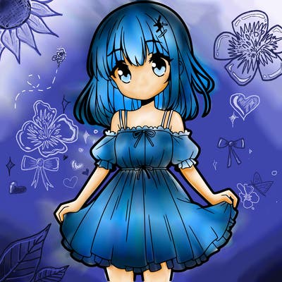 anime girl with dress