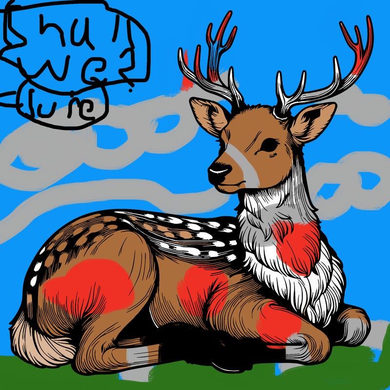 realistic deer with antlers