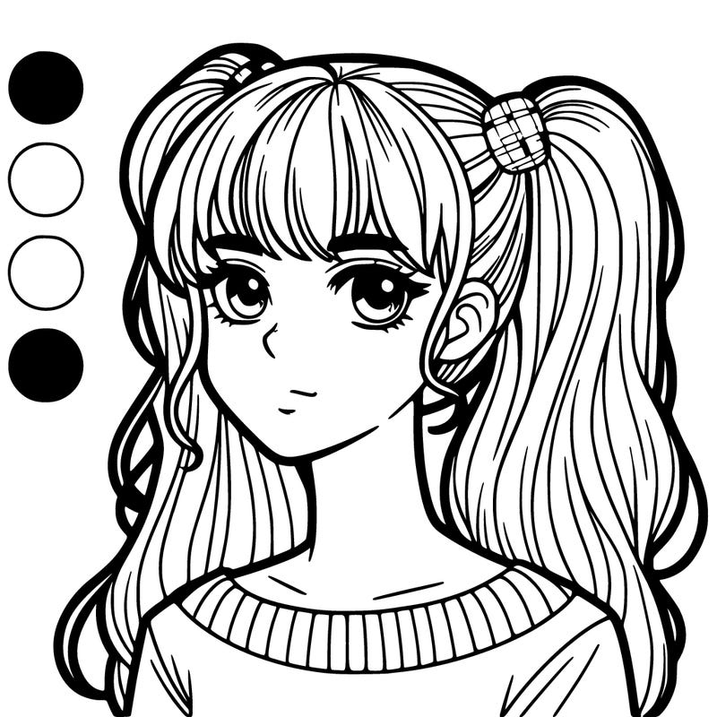 teenage girl with bangs