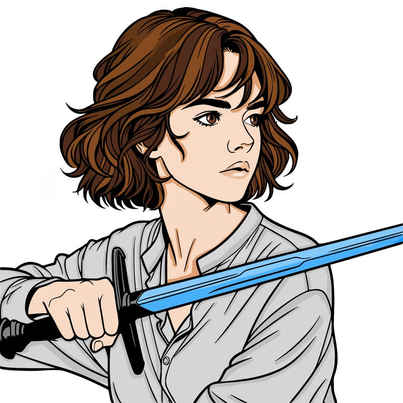 realistic girl with a sword