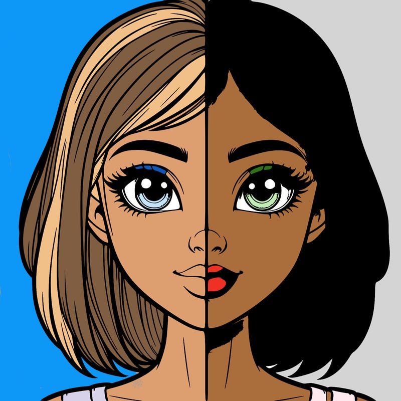 realistic girl in half