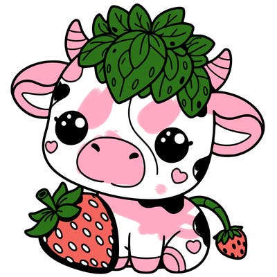 cute strawberry cow