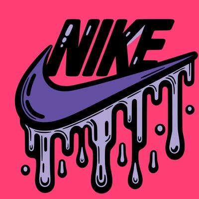 dripping nike logo