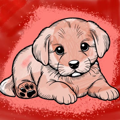 a cute realistic puppy