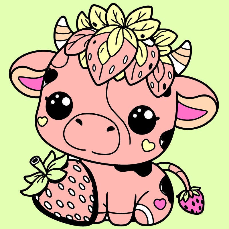 cute strawberry cow