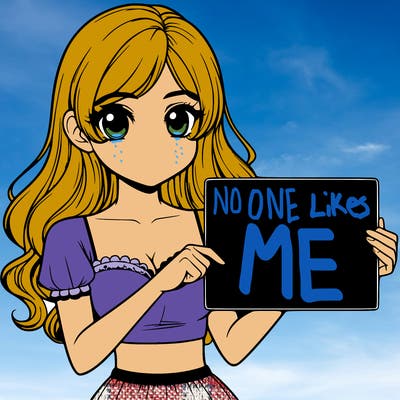 realistic pretty girl holding blank sign