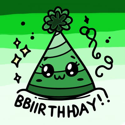 birthday hat with birthday sign