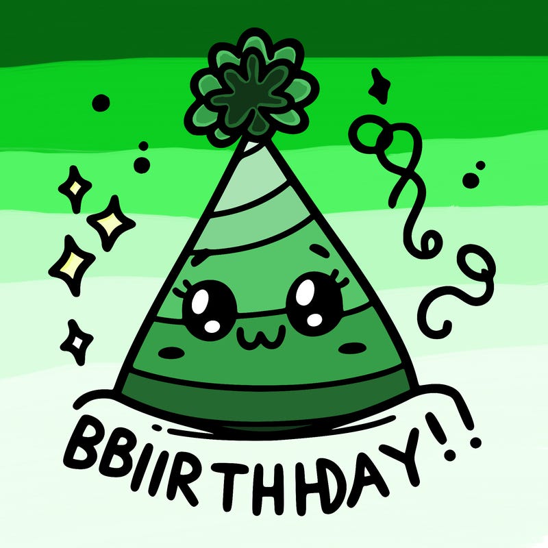 birthday hat with birthday sign