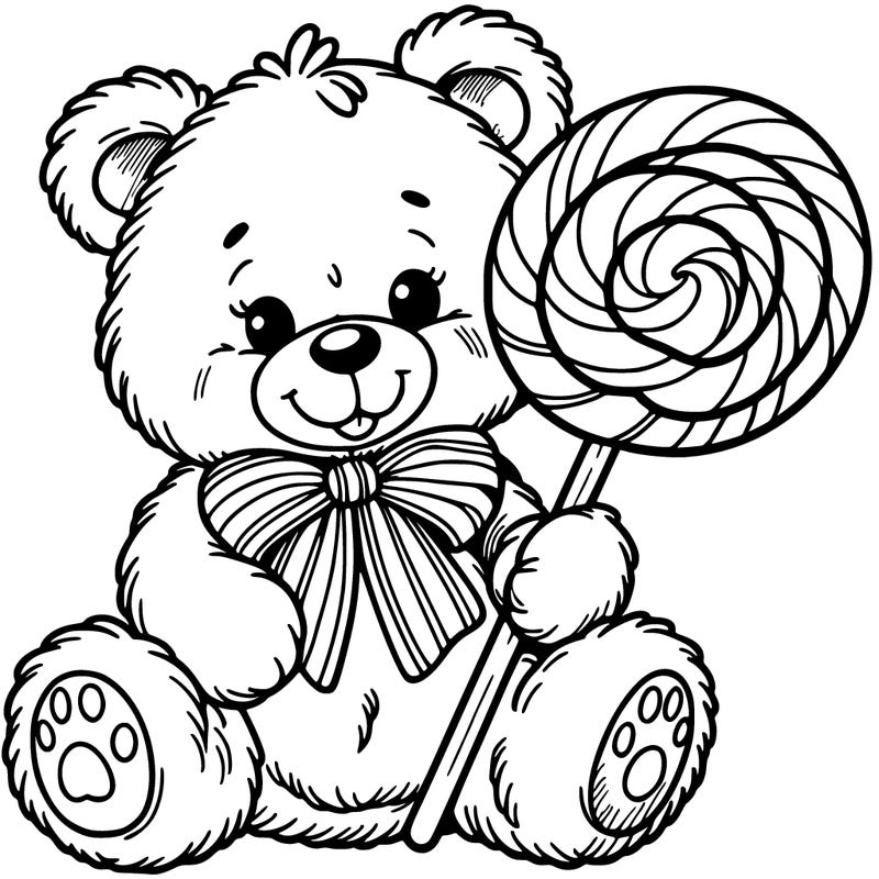 teddy bear with a lollipop