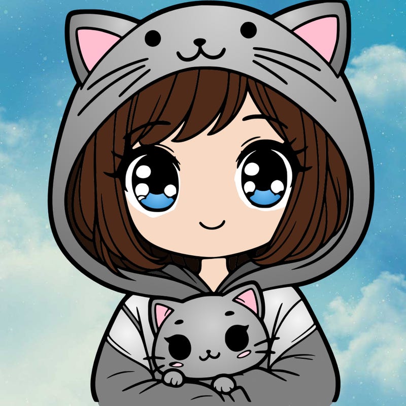 girl with cat hoodie
