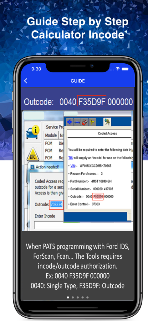 Incode by Outcode - Step by step guide for Ford PATS programming using the Incode calculator app.