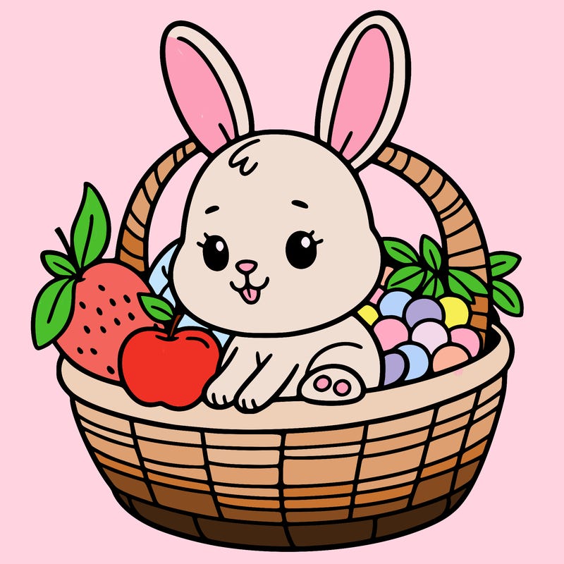 bunny in a fruit basket