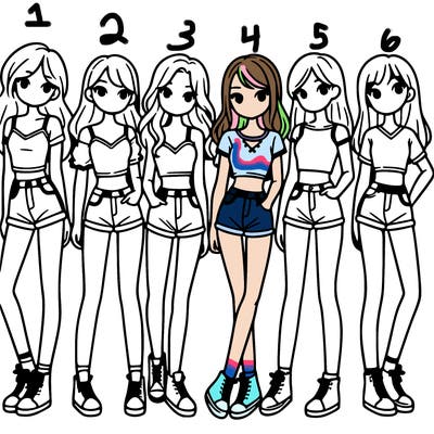 a group of girls wearing crop tops and shorts