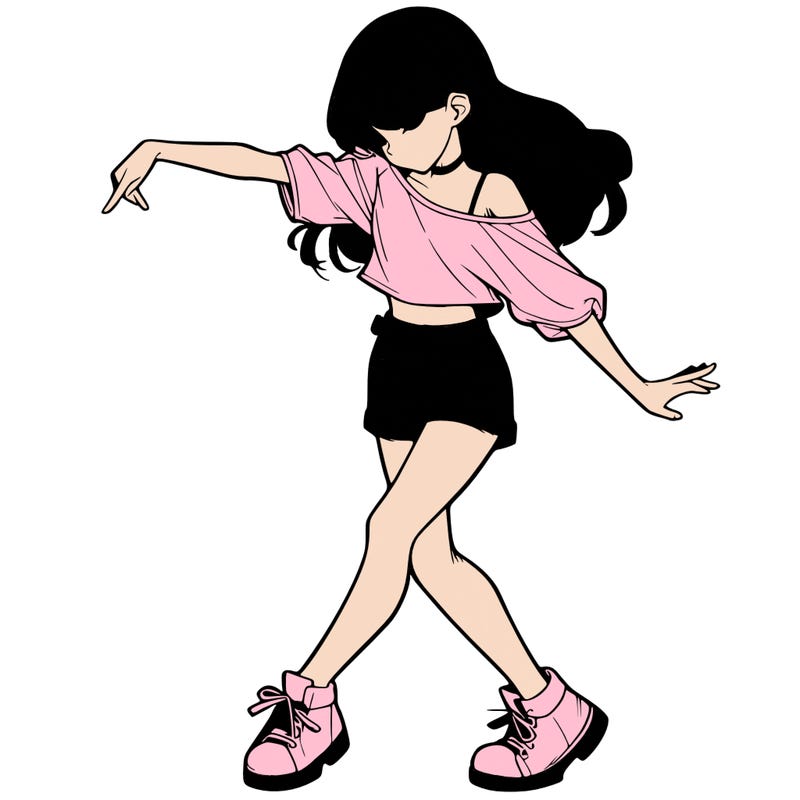 realistic girl danceing