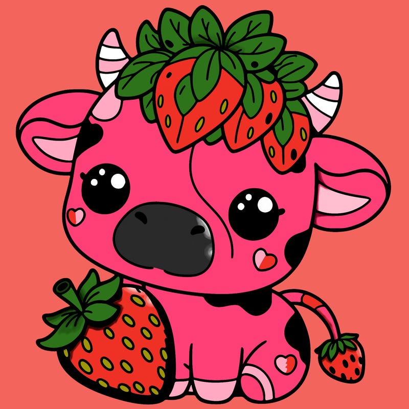cute strawberry cow