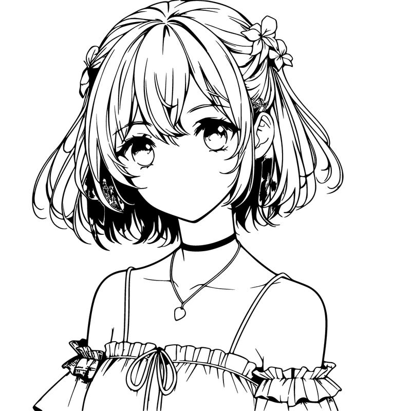 realistic anime girl in a summer outfit