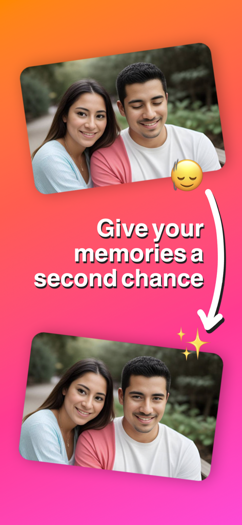 Open Eyes: AI Face Editor - Before and after comparison of using AI to fix closed eyes in a photo