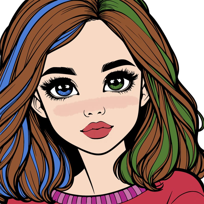 realistic girl whith cute eyes