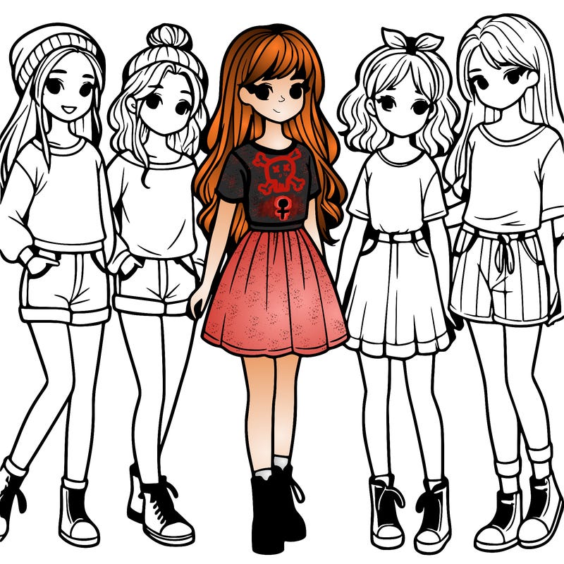 a group of five girls