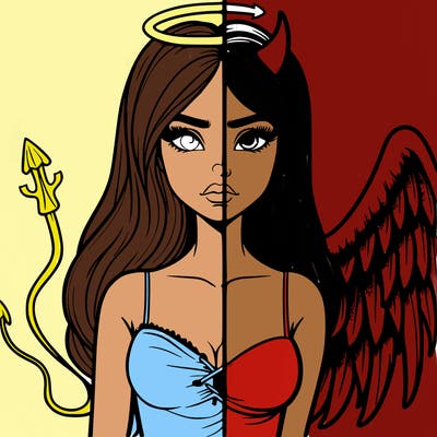 devil vs angel realistic girl
