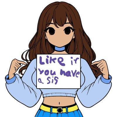 girl holding a blank sign in a long sleeve crop top