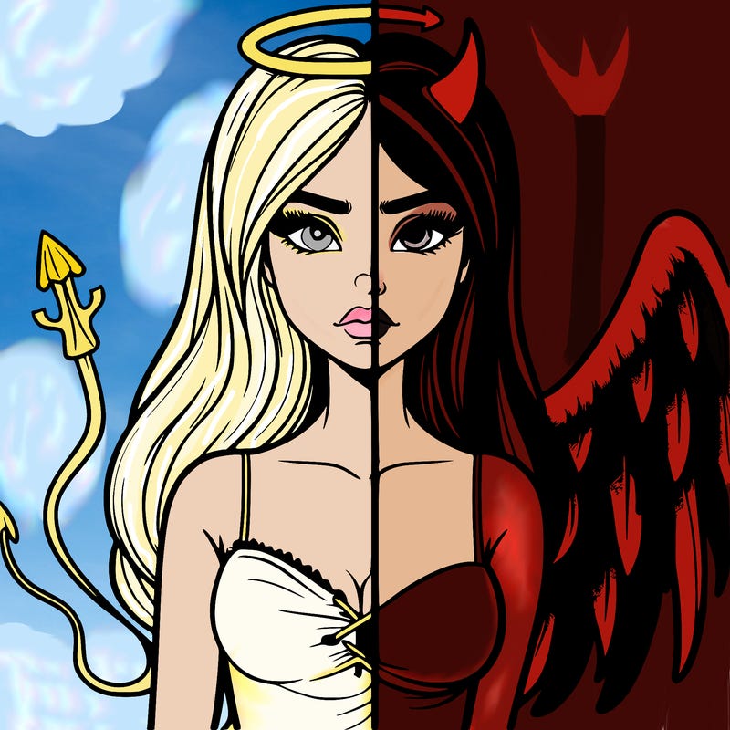 devil vs angel realistic girl