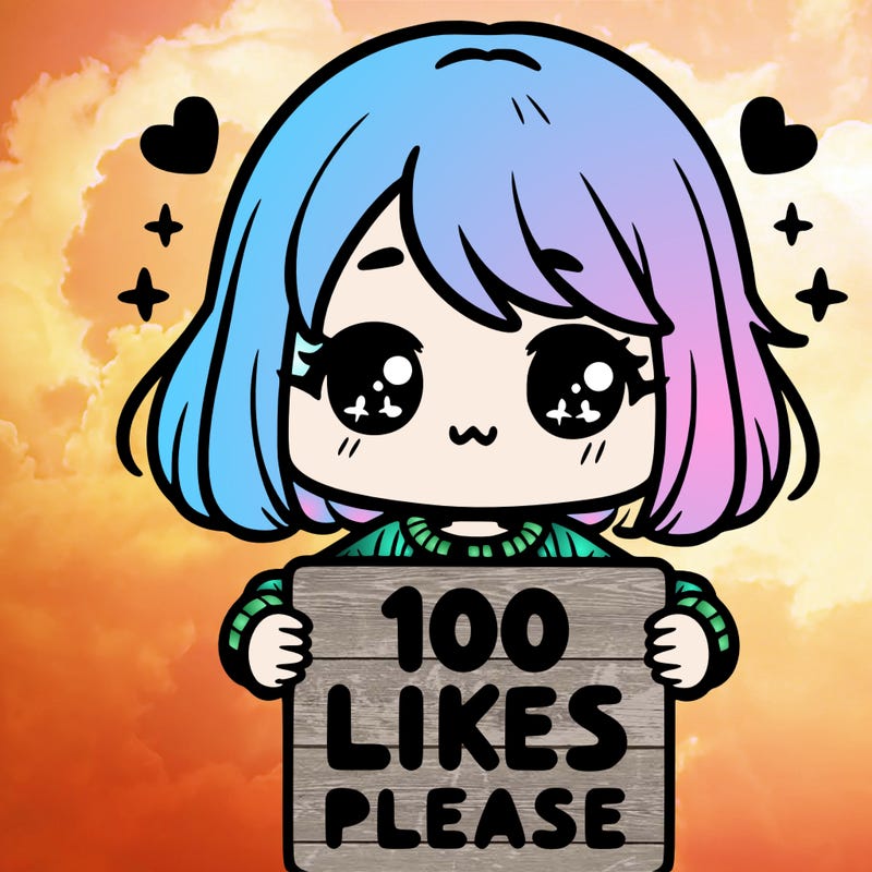 cute girl holding a sign saying 100 likes please