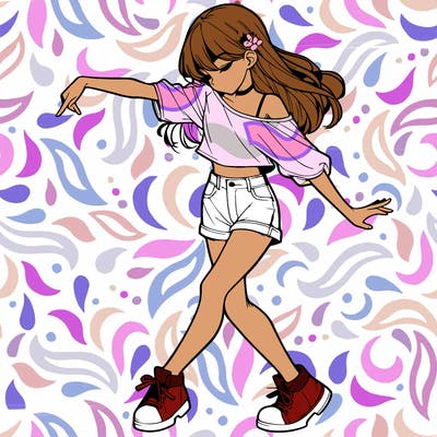 realistic girl danceing