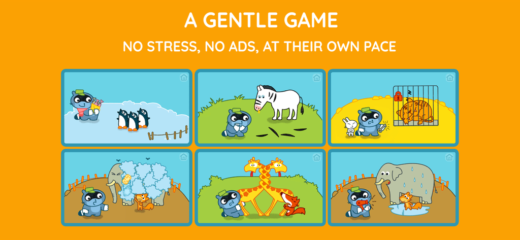 Uma coleção de capturas de tela do Pango Zoo mostrando atividades de cuidado com animais, como lavar um elefante e alimentar uma zebra.