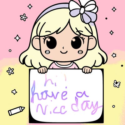 girl with blank piece of paper