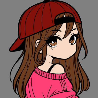 girl with a backward hat on