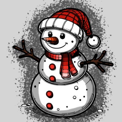 realistic christmas snowman