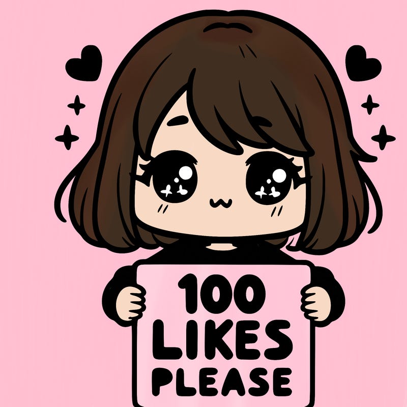 cute girl holding a sign saying 100 likes please