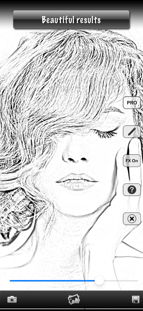 Pencil Sketch Photo Editor + - A realistic pencil sketch drawing of a woman's face created using a photo editor filter.