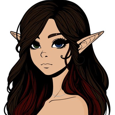 elf girl realistic dark fantasy