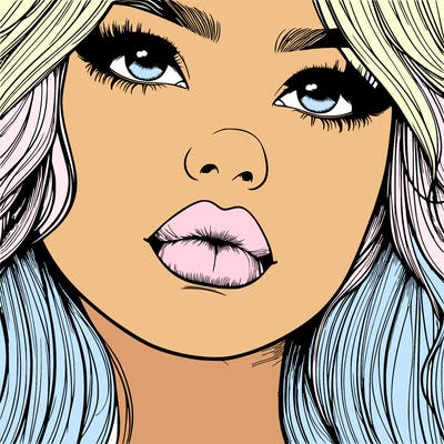 really realistic girl with lips