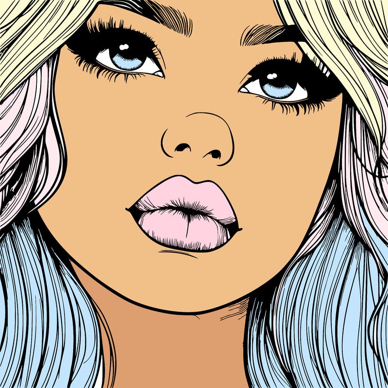 really realistic girl with lips