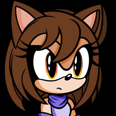 female sonic character with her hair in front of her eyes