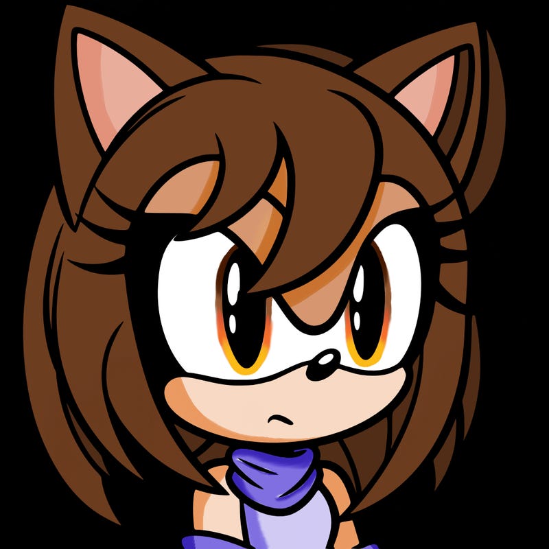 female sonic character with her hair in front of her eyes