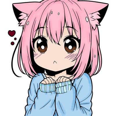 shy anime catgirl