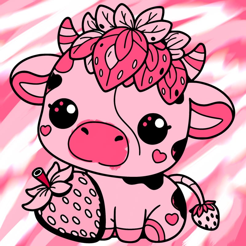 cute strawberry cow