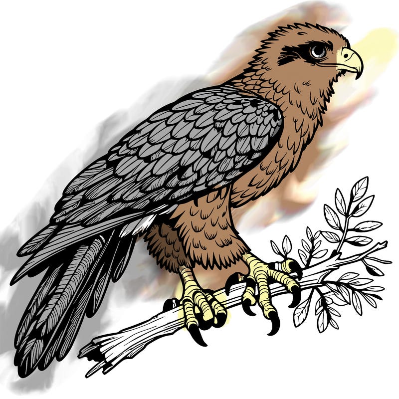 realistic feathered raptor