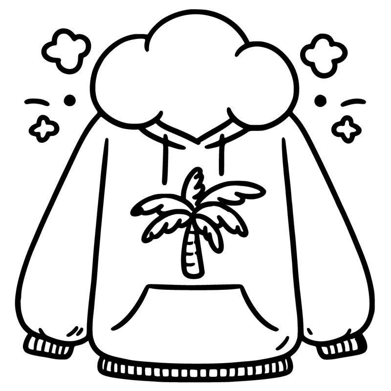 pink palm puff hoodie