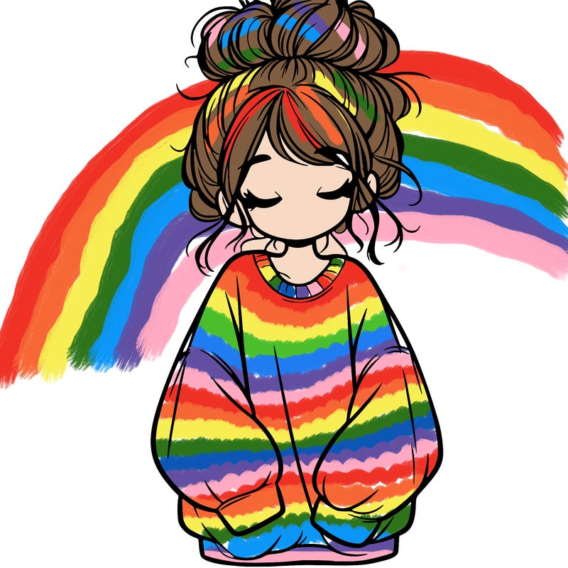 girl with baggy sweatshirt and messy bun