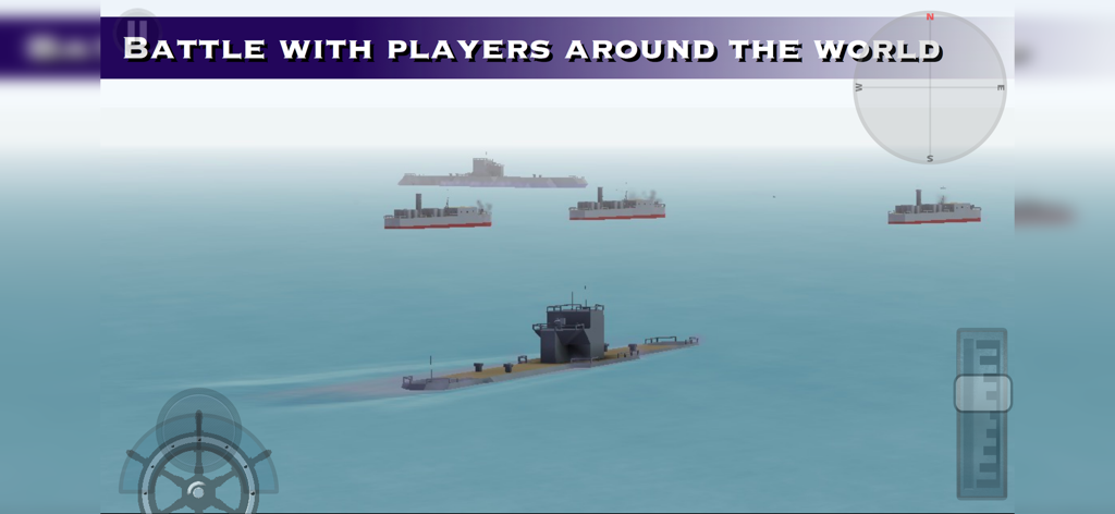 Warship Craft - A group of custom-built warships engaging in a multiplayer naval battle on the open ocean in Warship Craft.