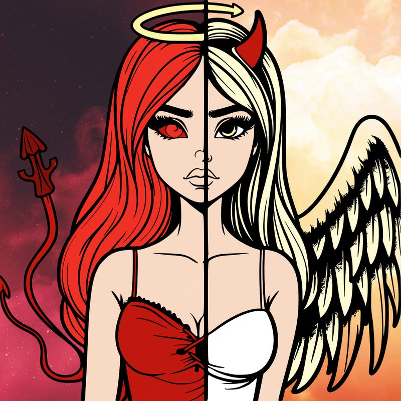 devil vs angel realistic girl