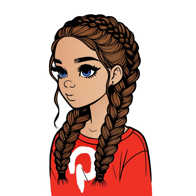 realistic girl with braids